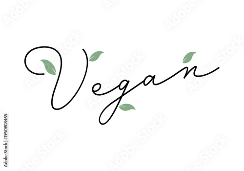 Minimal Vegan Logo Plant Based Leaf Icon Eco Friendly Branding Design