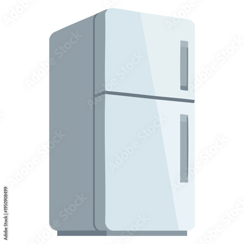 Perspective fridge isolated vector illustration suitable for kitchen appliance food storage home interior and domestic themed design projects