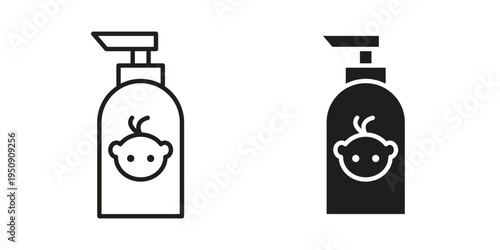 Baby shampoo icon symbol, logo illustration. Vector graphics web design.