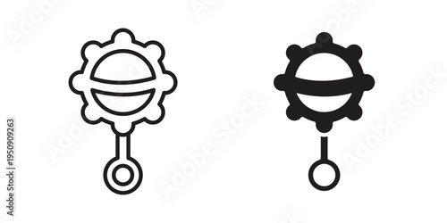 baby rattle icon symbol, logo illustration. Vector graphics web design.