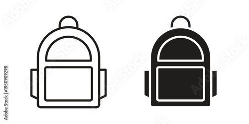 Backpack icon symbol, logo illustration. Vector graphics web design.