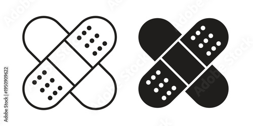 Band aid icon symbol, logo illustration. Vector graphics web design.