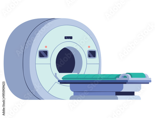 Radiology diagnostics MRI ultrasound scan CT medical machine magnetic resonance imaging tomography radiotherapy clinic hospital diagnostics device vector illustration