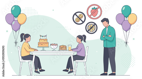 Food allergy awareness at a children's party with dietary restrictions