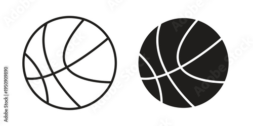 Basketball icon symbol, logo illustration. Vector graphics web design.