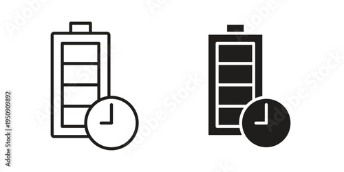 Battery life icon symbol, logo illustration. Vector graphics web design.