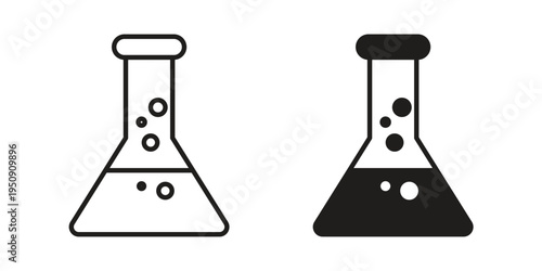 Beaker icon symbol, logo illustration. Vector graphics web design.