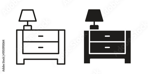 Bedside table icon symbol, logo illustration. Vector graphics web design.