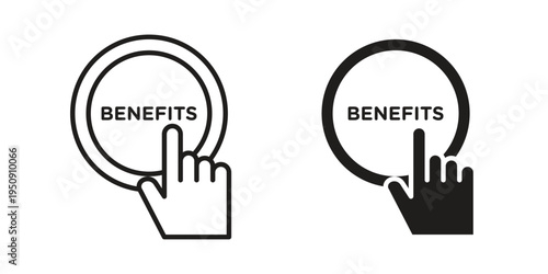 benefits icon symbol, logo illustration. Vector graphics web design.