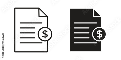 Bill paid icon symbol, logo illustration. Vector graphics web design.
