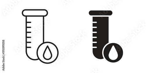 Blood test icon symbol, logo illustration. Vector graphics web design.