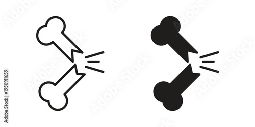 Broken bone icon symbol, logo illustration. Vector graphics web design.