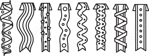 A collection of various decorative and ornamental ribbon designs Vector