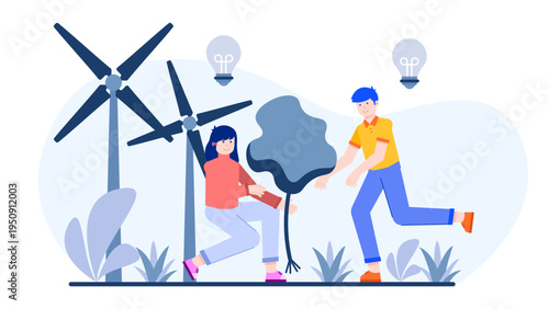 Diverse business people planting trees for corporate social responsibility