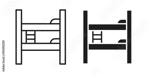 Bunk bed icon symbol, logo illustration. Vector graphics web design.