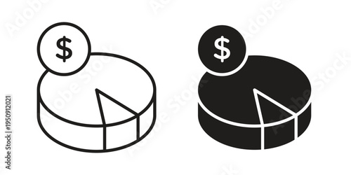 Budget planning icon symbol, logo illustration. Vector graphics web design.