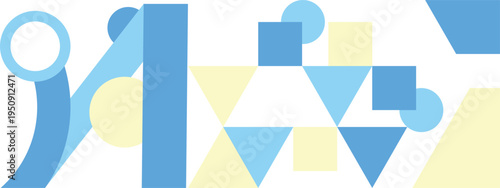 Geometric Harmony: An abstract composition, featuring a delicate balance of geometric shapes and soothing colors that evoke a sense of calm and order. 