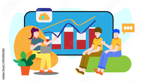 Group of employees learning new business tools in a modern workshop