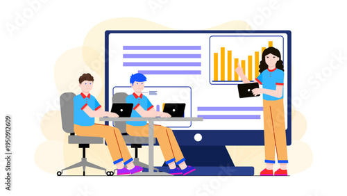 Internship and career training program with mentor and students