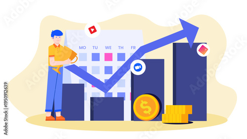 Concept of employee skill development showing growth and achievement