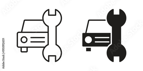 Car repair icon symbol, logo illustration. Vector graphics web design.