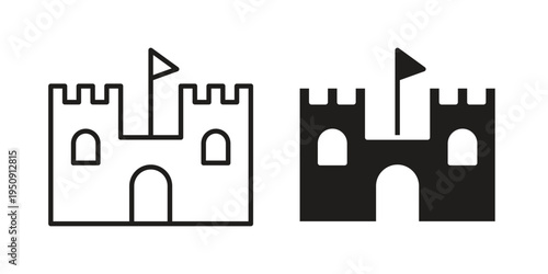 Castle icon symbol, logo illustration. Vector graphics web design.