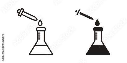 Chemical test icon symbol, logo illustration. Vector graphics web design.