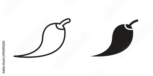chilli pepper icon symbol, logo illustration. Vector graphics web design.