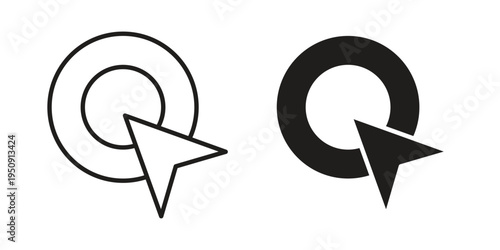 Click icon symbol, logo illustration. Vector graphics web design.
