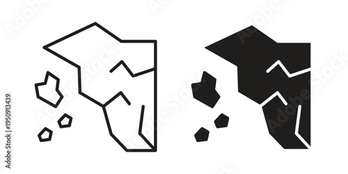 Cliff icon symbol, logo illustration. Vector graphics web design.