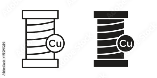 Copper icon symbol, logo illustration. Vector graphics web design.