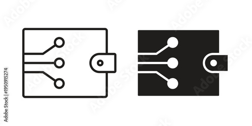 Digital wallet icon symbol, logo illustration. Vector graphics web design.