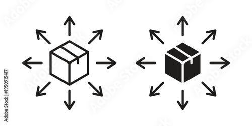 Distribution channel icon symbol, logo illustration. Vector graphics web design.