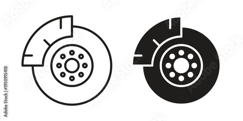 Disk brake icon symbol, logo illustration. Vector graphics web design.