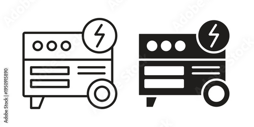 Electric generator icon symbol, logo illustration. Vector graphics web design.