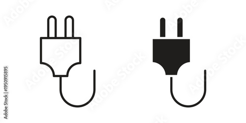 Electrical plug icon symbol, logo illustration. Vector graphics web design.