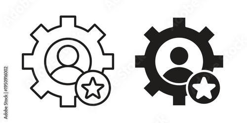 Employee skills icon symbol, logo illustration. Vector graphics web design.