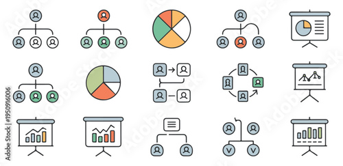 Business growth and success icons set financial progress investment development and leadership symbols