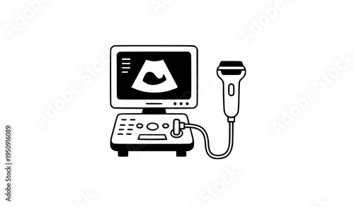 Ultrasound Scan Icon Medical Sonography Vector Illustration