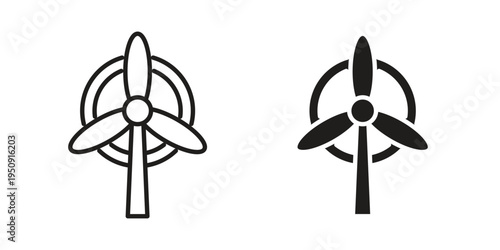Eolic energy icon symbol, logo illustration. Vector graphics web design.