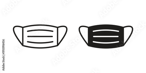 Face mask icon symbol, logo illustration. Vector graphics web design.