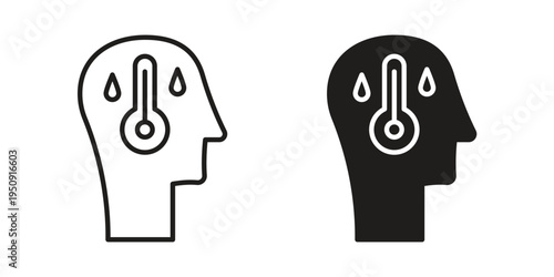 Fever icon symbol, logo illustration. Vector graphics web design.