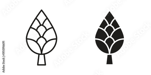 Fir cone icon symbol, logo illustration. Vector graphics web design.