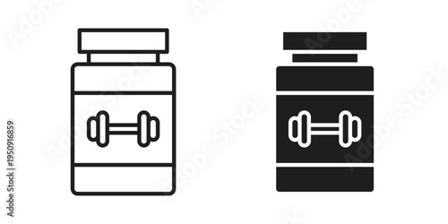 Fitness supplement icon symbol, logo illustration. Vector graphics web design.