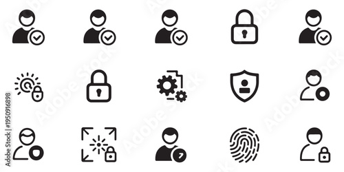 User profile icon with checkmark symbol for verified account successful login or user confirmation