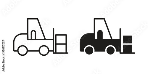 Forklift icon symbol, logo illustration. Vector graphics web design.