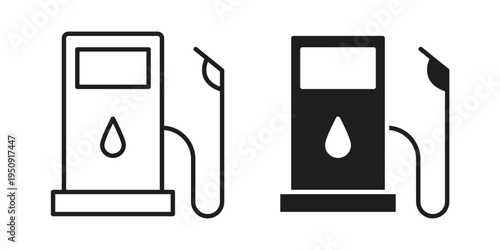 Gas station icon symbol, logo illustration. Vector graphics web design.
