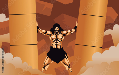 samson pushing down temple columns