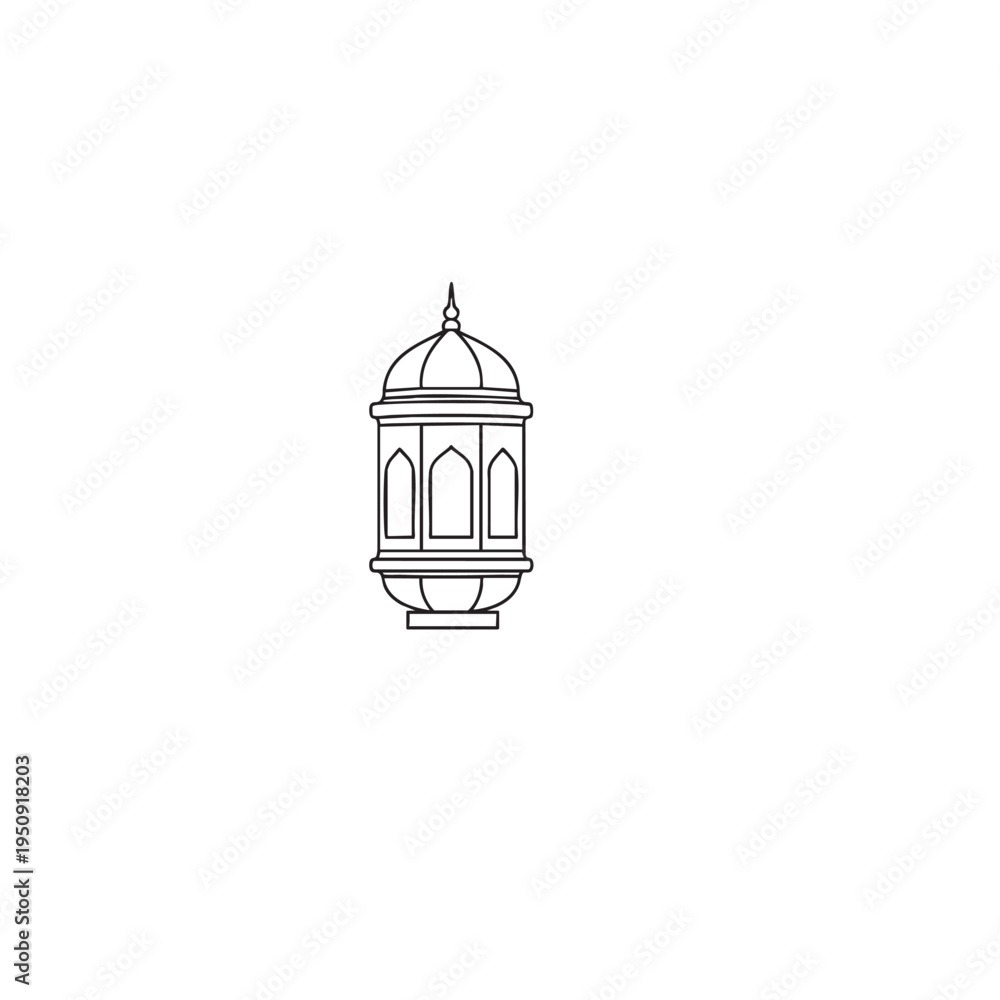 Obraz premium Ramadan Lantern Icon Fanus Islamic Decorative Vector