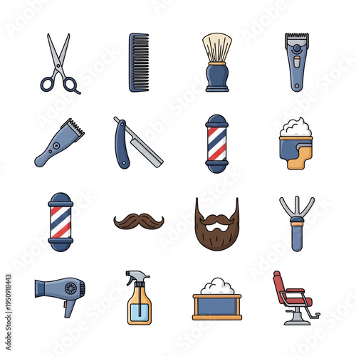 Barber shop tools and equipment.